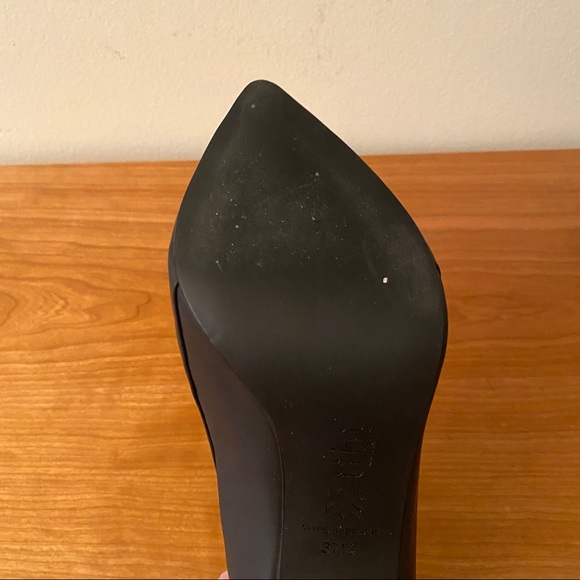 Tibi black leather stilettos with beige snakeskin look accents - Picture 12 of 14